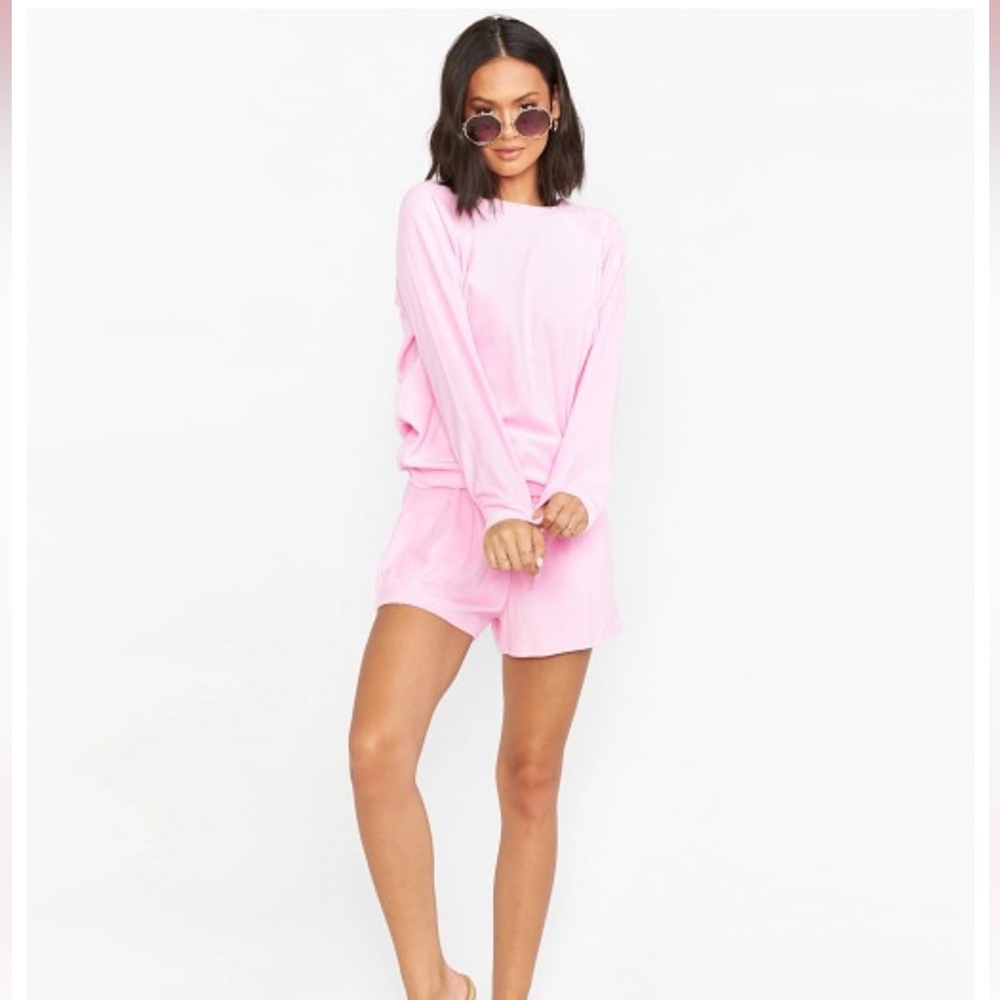 Show Me Your Mumu Sittin Around Set Pink Terry XS